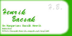 henrik bacsak business card