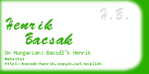 henrik bacsak business card